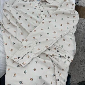 Columbia Cream Shirt with Multicolor Print